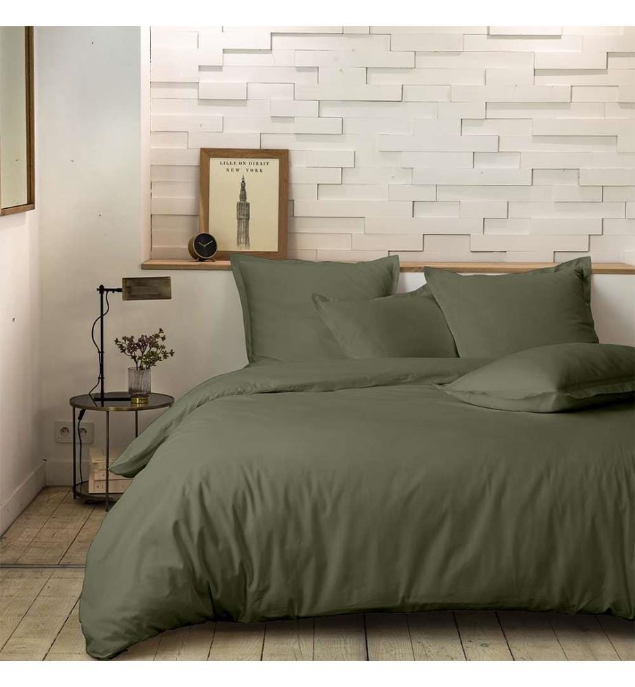 Taie Oreiller 63x63 cm - Percale de Coton - Percale Kaki