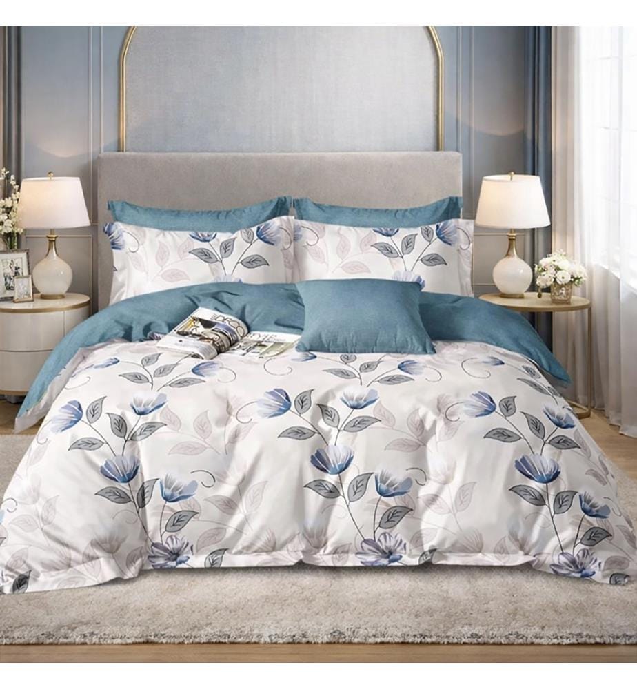 Parure Housse de Couette 3 Pcs 220X240 cm en Coton 57 Fils Caldie
