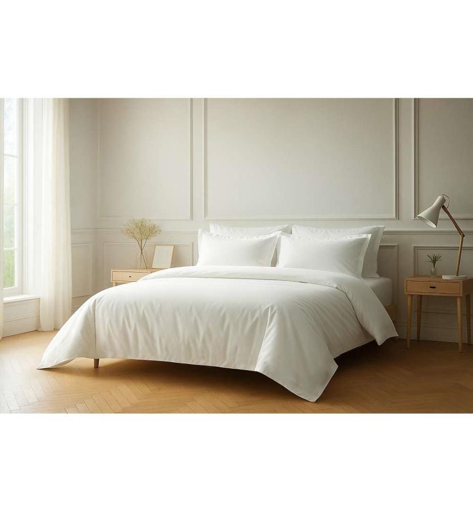 Bettbezug-Set 2tlg. 140x200cm 100% Baumwolle 57Fils - Weiss