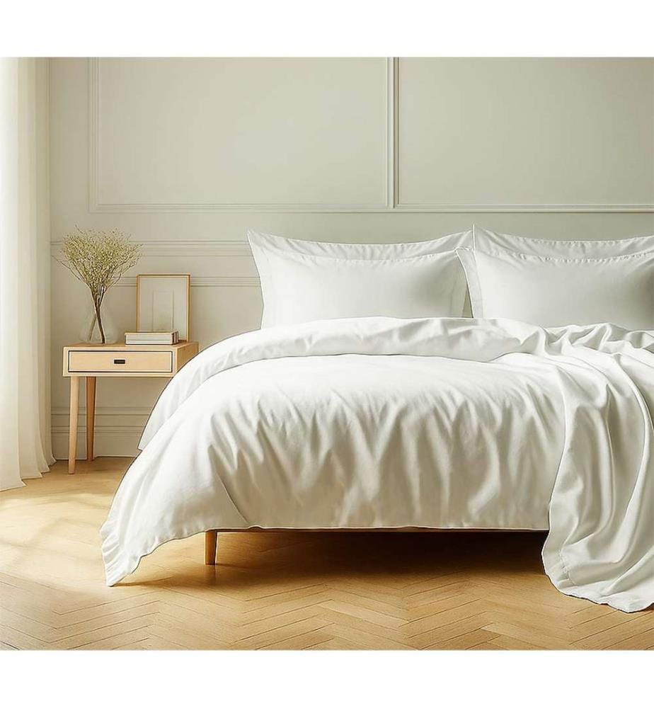 Bettbezug-Set 2tlg. 140x200cm 100% Baumwolle 57Fils - Weiss