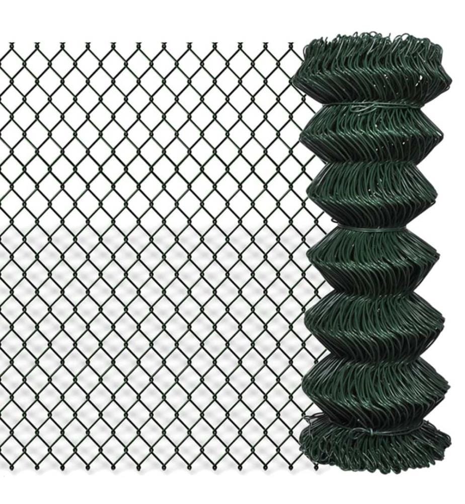Maschendrahtzaun Stahl 1x15 m Grün