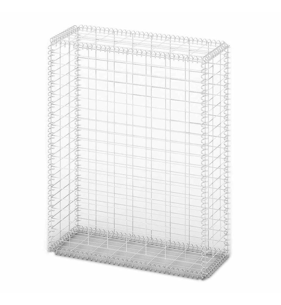 Steinkorb Gabione mit Deckeln Verzinkter Draht 100×80×30 cm