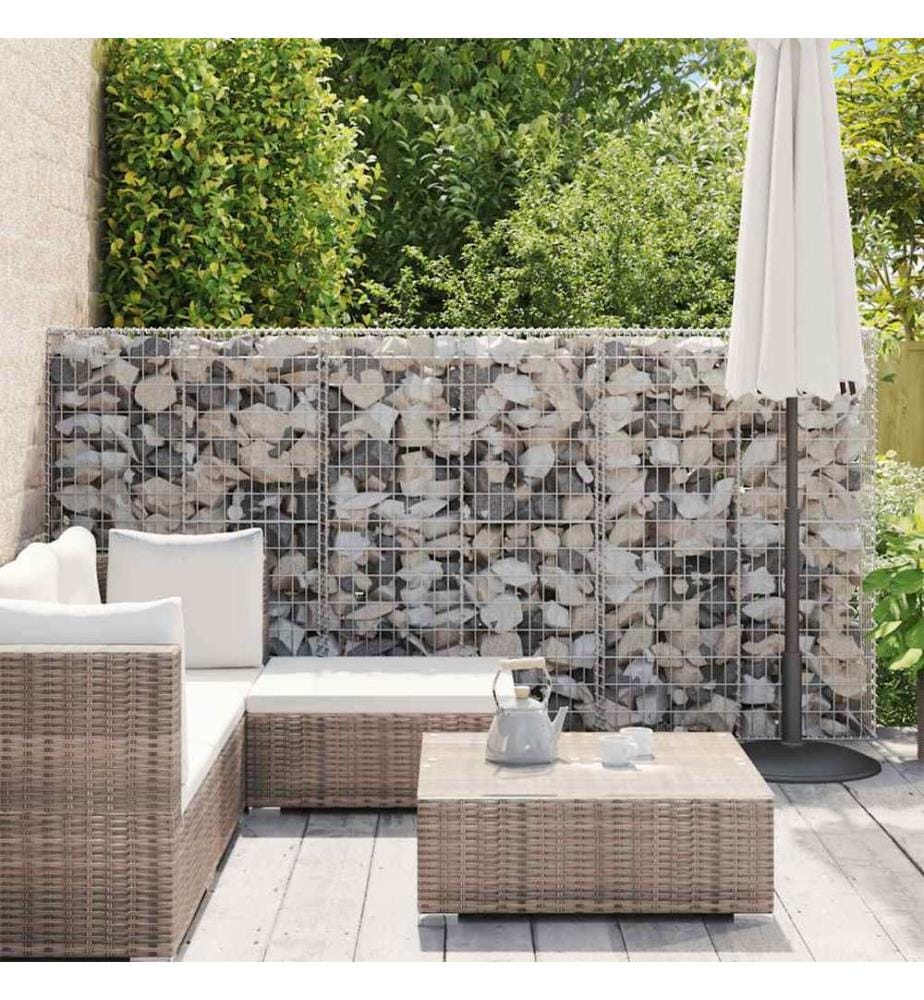 Steinkorb Gabione mit Deckeln Verzinkter Draht 150×100×30 cm