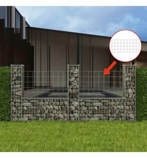 Gabionenkorb U-Form Stahl 240×20×100 cm