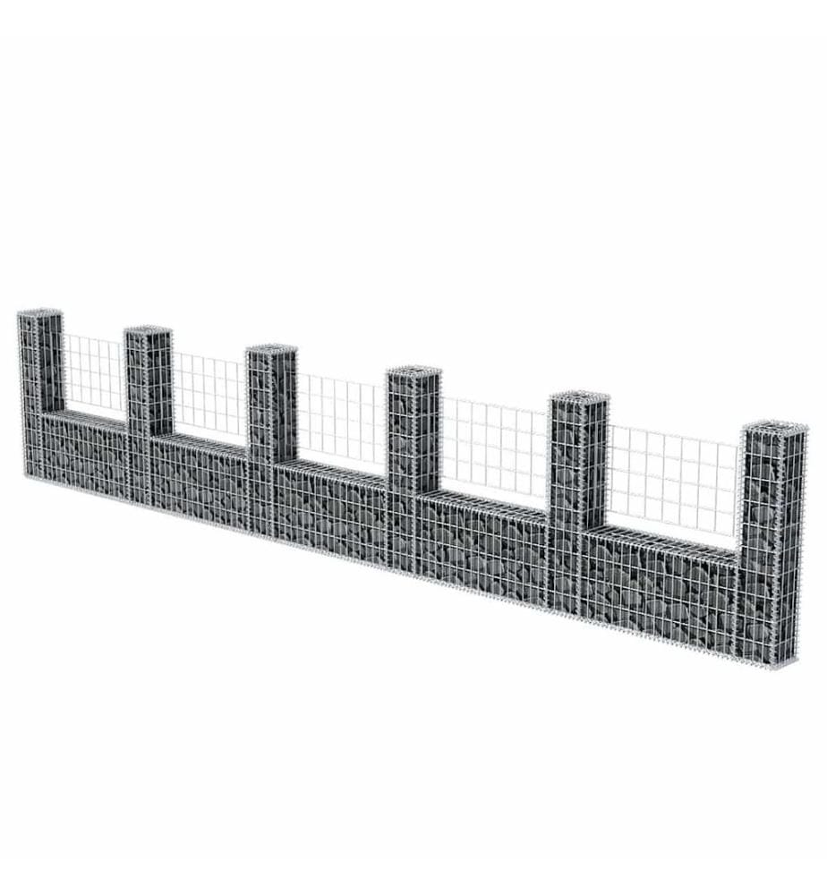 Gabionenkorb U-Form Stahl 570×20×100 cm