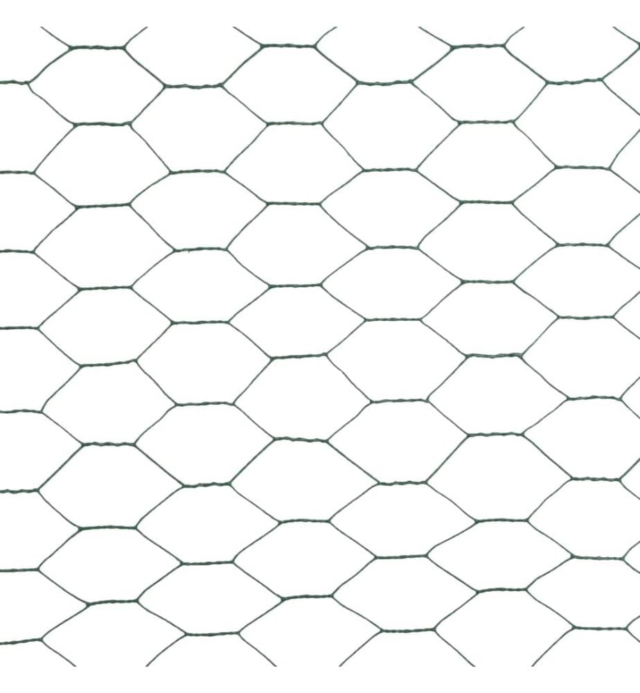 Grillage Acier avec revêtement en PVC 25x1,2 m Vert