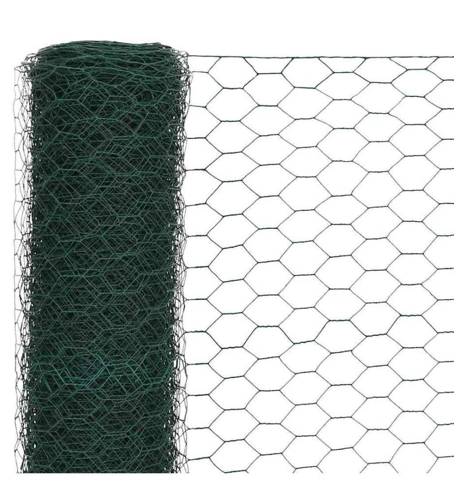 Grillage Acier avec revêtement en PVC 25x1,2 m Vert