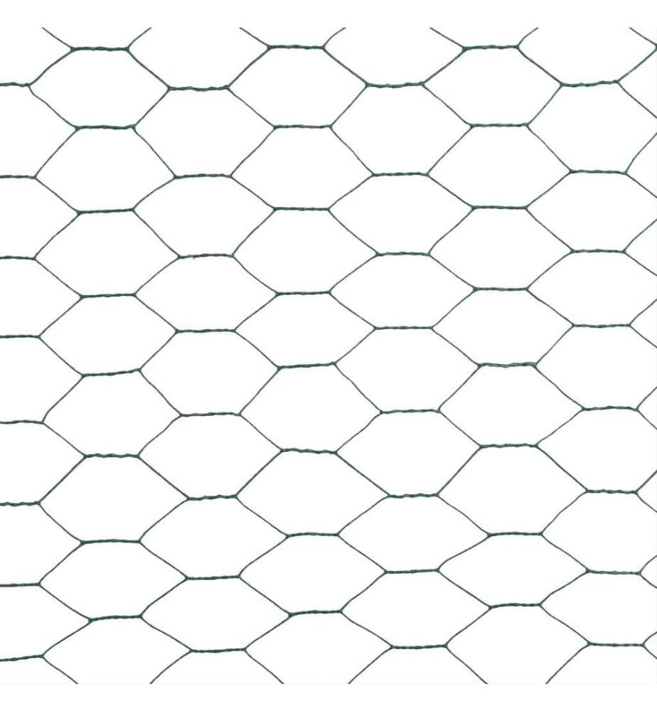 Grillage Acier avec revêtement en PVC 25x1,2 m Vert