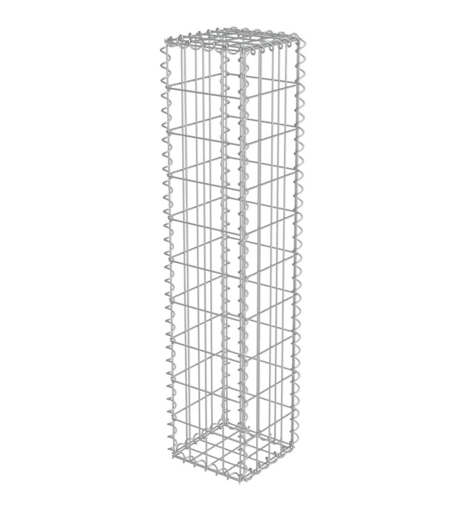 Gabionenwand mit Abdeckung Verzinkter Stahl 20×20×100 cm