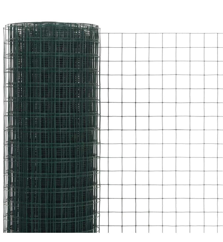 Drahtzaun Stahl mit PVC-Beschichtung 25x0,5 m Grün