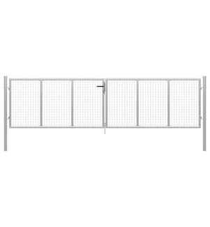 Gartentor verzinkter Stahl 400 x 100 cm Silber