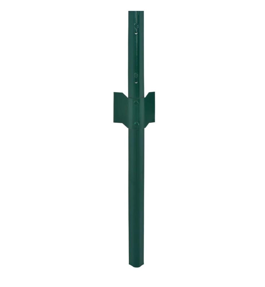 Clôture en grillage métallique avec poteaux Acier 25x0,5 m Vert