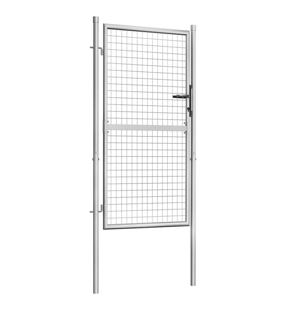 Portail de jardin en acier galvanisé 100 x 150 cm argenté