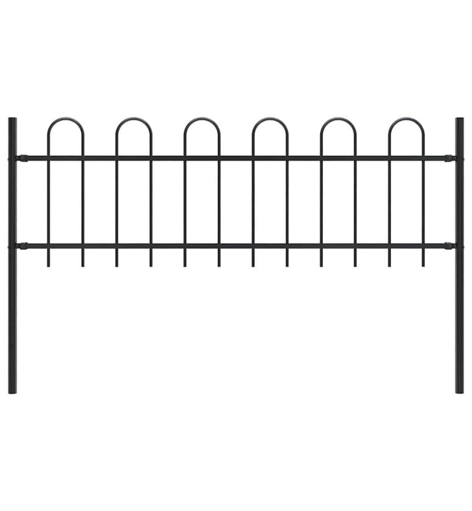Gartenzaun mit Bügel-Design Stahl 1,8 m Schwarz