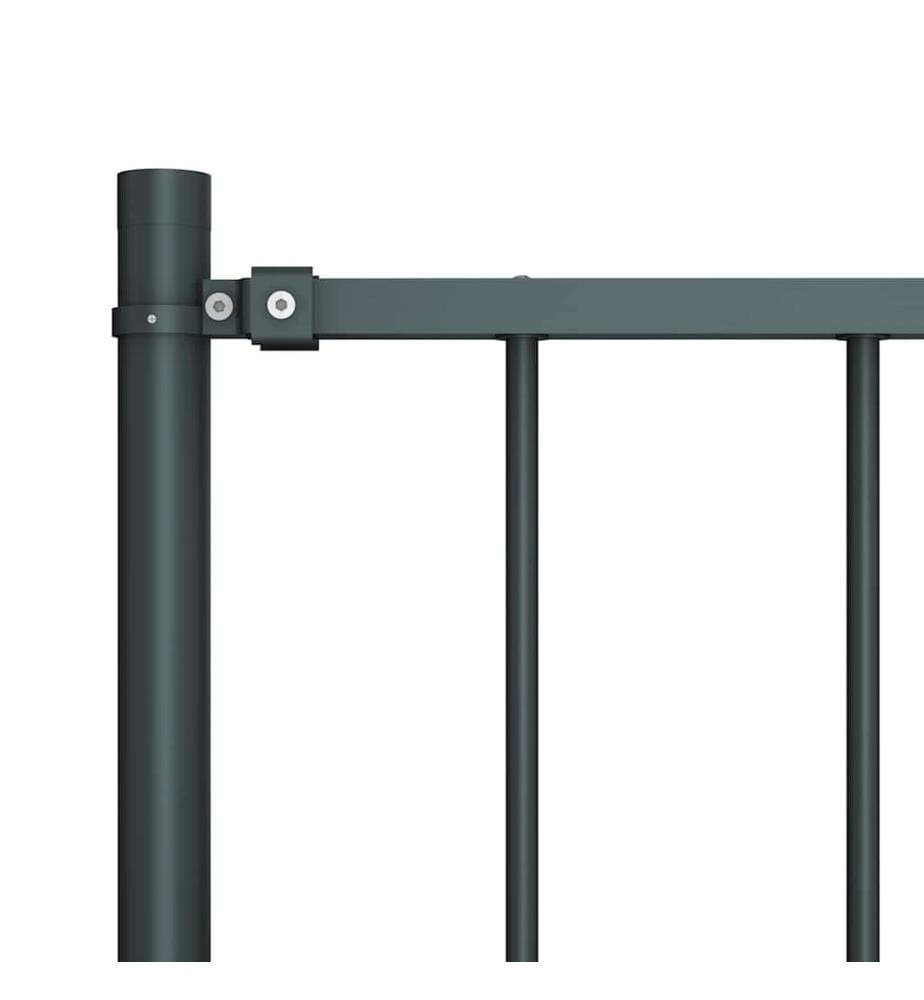 Zaunelement mit Pfosten Pulverbeschichteter Stahl 1,81x0,75 m Anthrazit