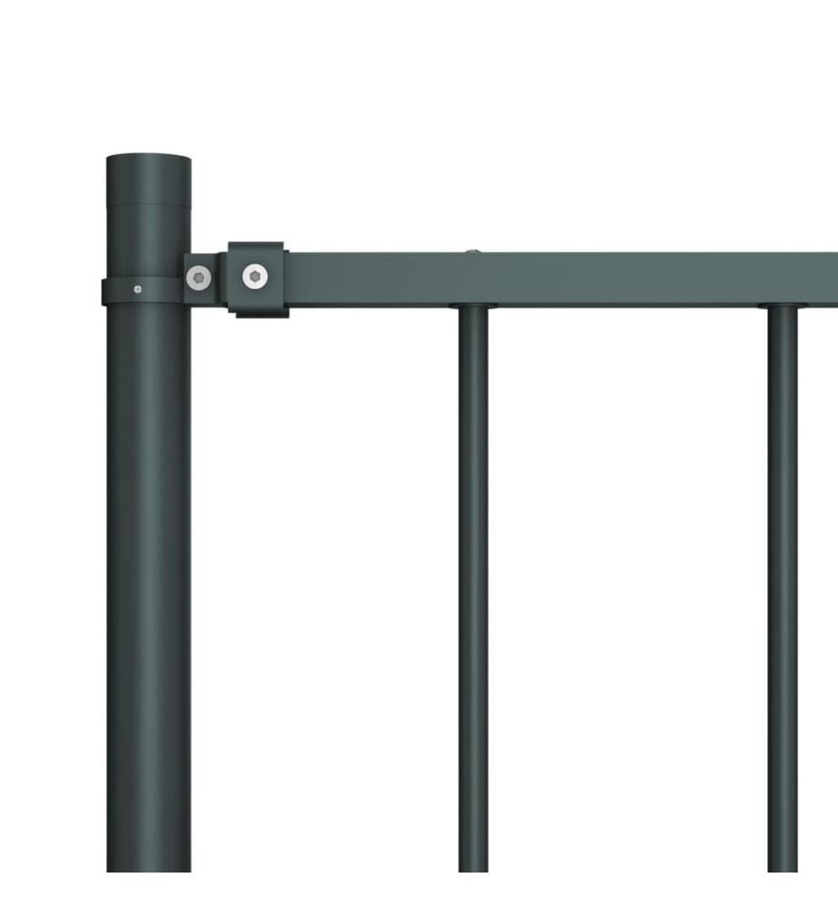 Zaunelement mit Pfosten Pulverbeschichteter Stahl 1,81x1 m Anthrazit