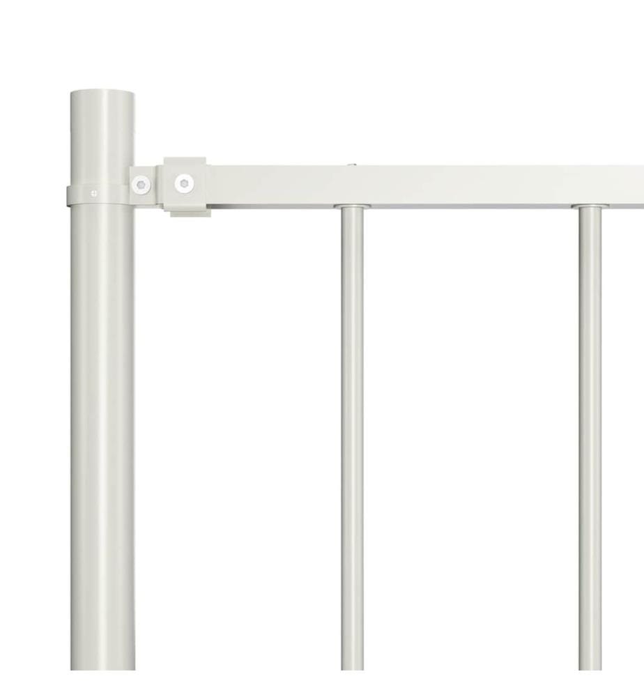 Zaunelement mit Pfosten Pulverbeschichteter Stahl 1,81x0,75 m Weiss