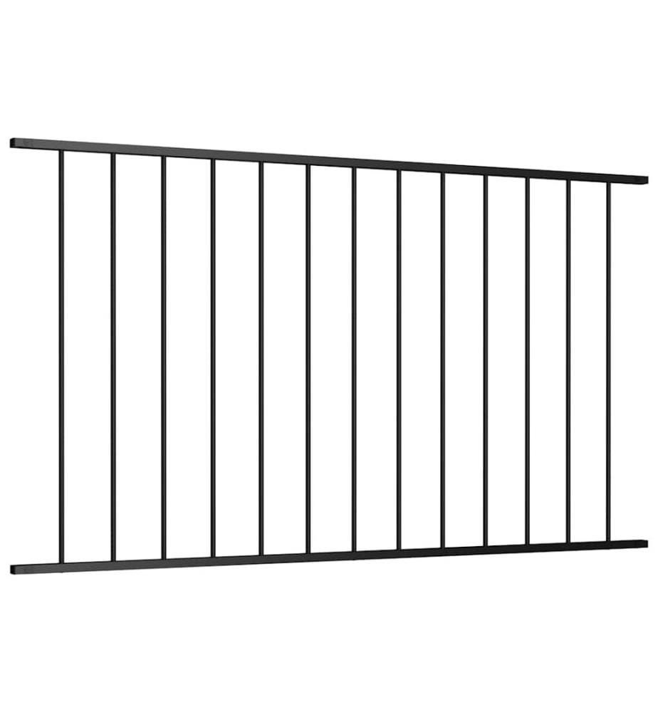 Panneau de clôture en acier thermolaqué 1,63 x 1,25 m noir