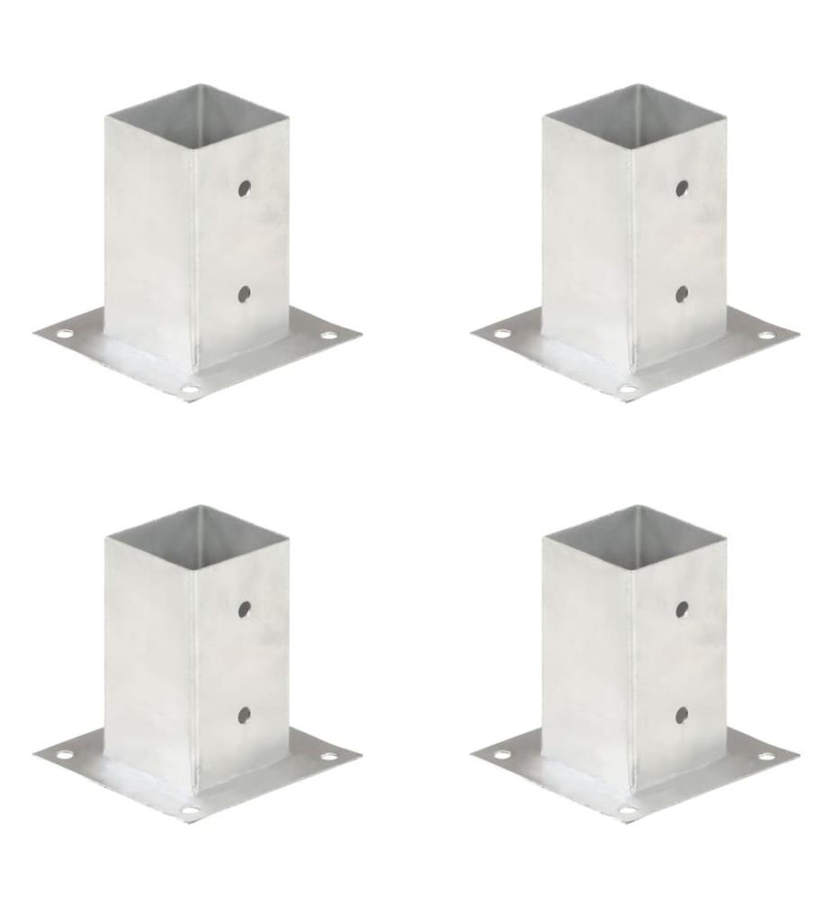 Pfostenanker 4 Stk. Verzinktes Metall 81 mm