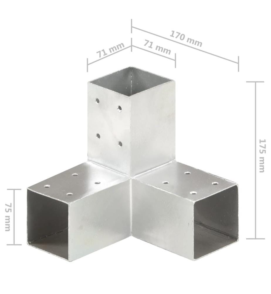 Pfostenverbinder Y-Form Verzinktes Metall 71 x 71 mm