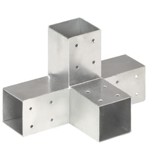 Pfostenverbinder X-Form Verzinktes Metall 71 x 71 mm