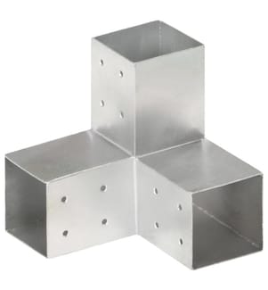 Pfostenverbinder Y-Form Verzinktes Metall 81 x 81 mm