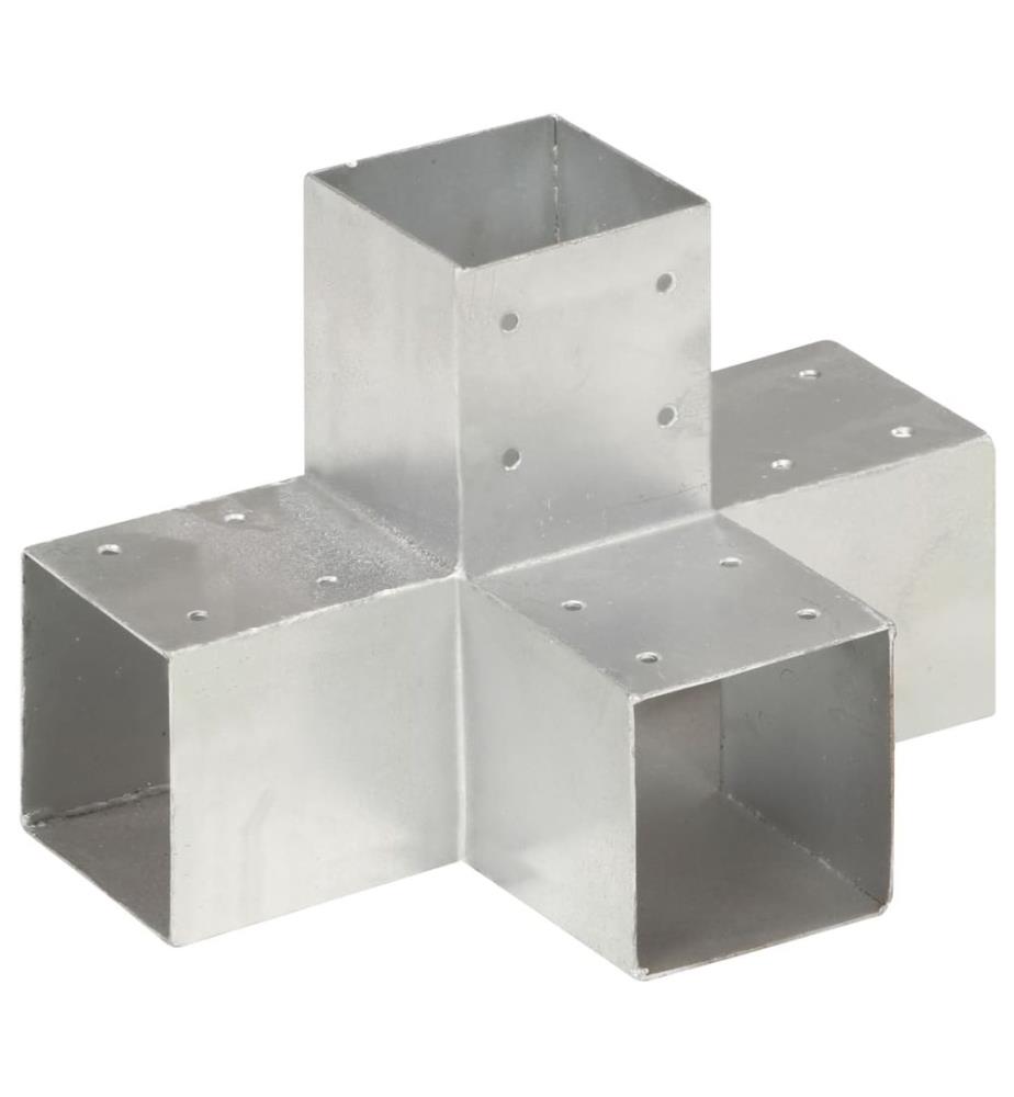 Pfostenverbinder X-Form Verzinktes Metall 91 x 91 mm