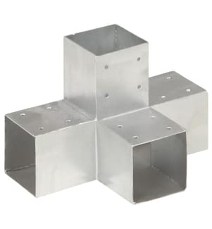Pfostenverbinder X-Form Verzinktes Metall 91 x 91 mm