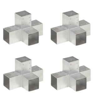 Pfostenverbinder 4 Stk. X-Form Verzinktes Metall 91 x 91 mm