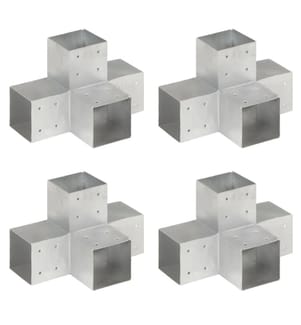 Pfostenverbinder 4 Stk. X-Form Verzinktes Metall 101 x 101 mm