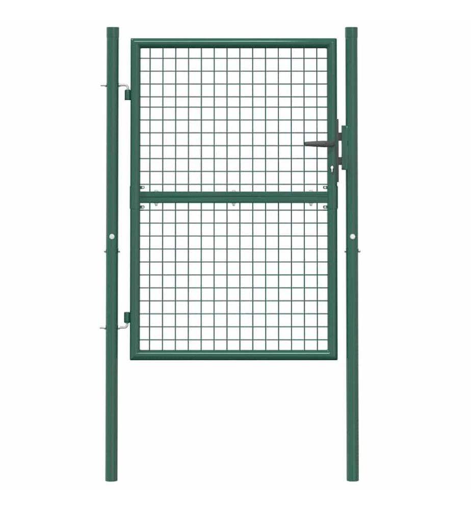 Portail de clôture en acier 100x125 cm vert