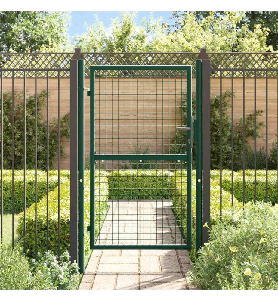 Portail de clôture en acier 100x150 cm vert