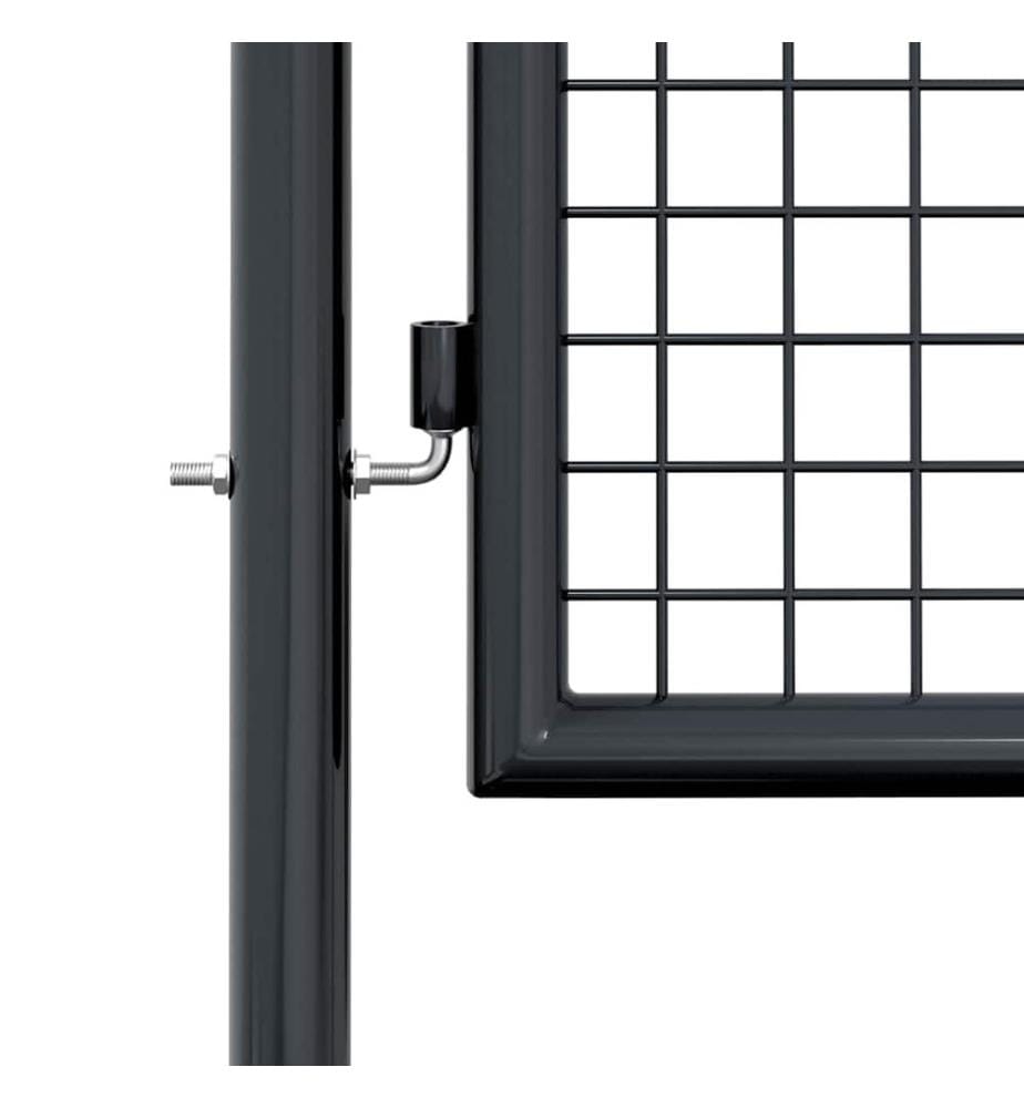 Portail de jardin grillagé en acier galvanisé gris 100 x 75 cm