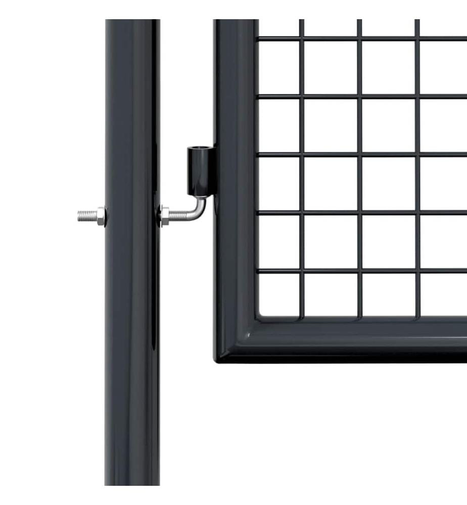 Maschen-Gartentor verzinkter Stahl 100 x 125 cm Grau