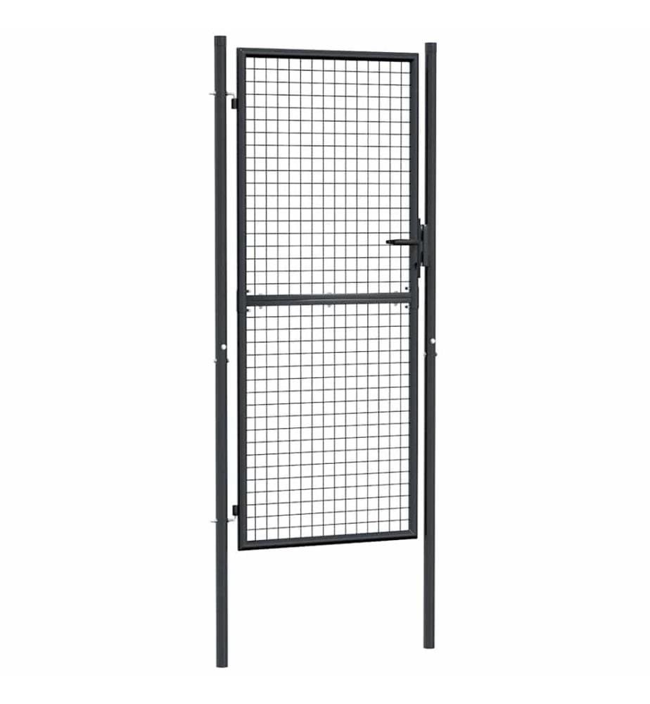 Maschen-Gartentor verzinkter Stahl 100 x 200 cm Grau