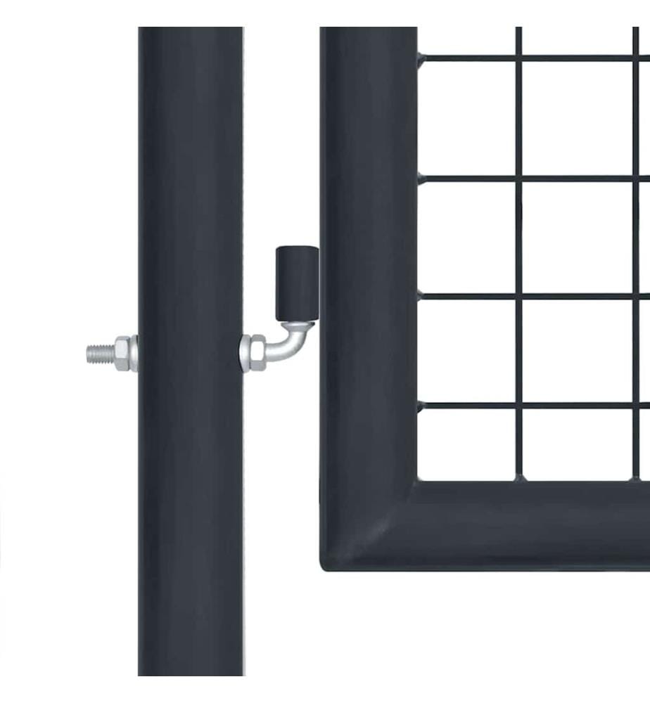 Portail de jardin grillagé en acier galvanisé gris 400 x 75 cm