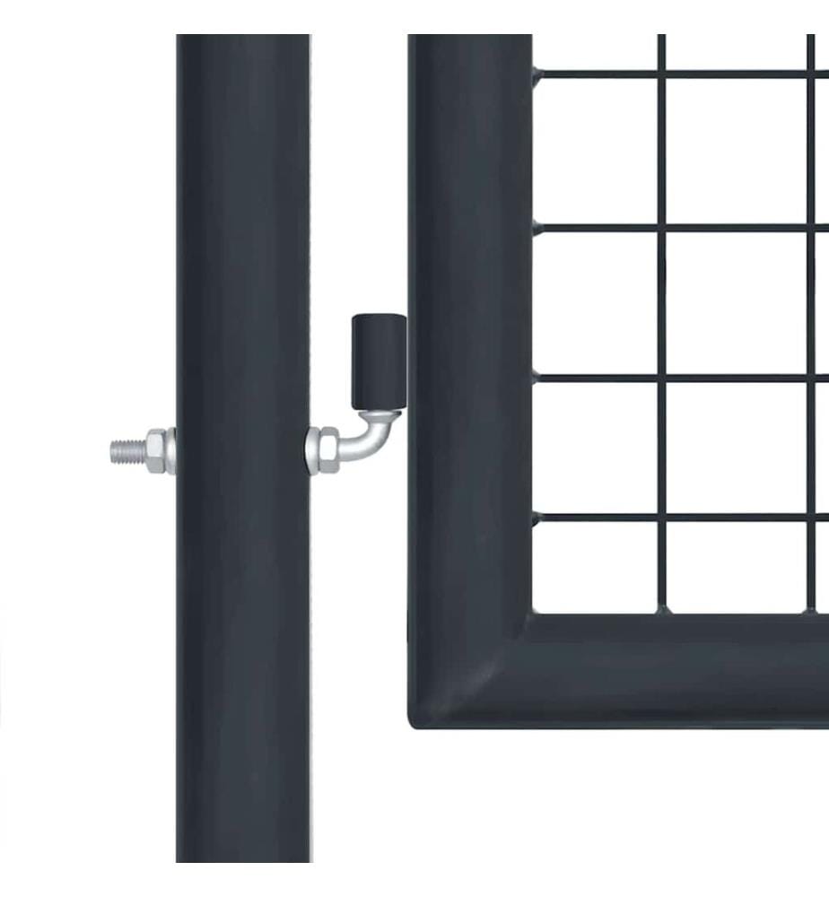 Portail de jardin grillagé en acier galvanisé gris 400 x 100 cm