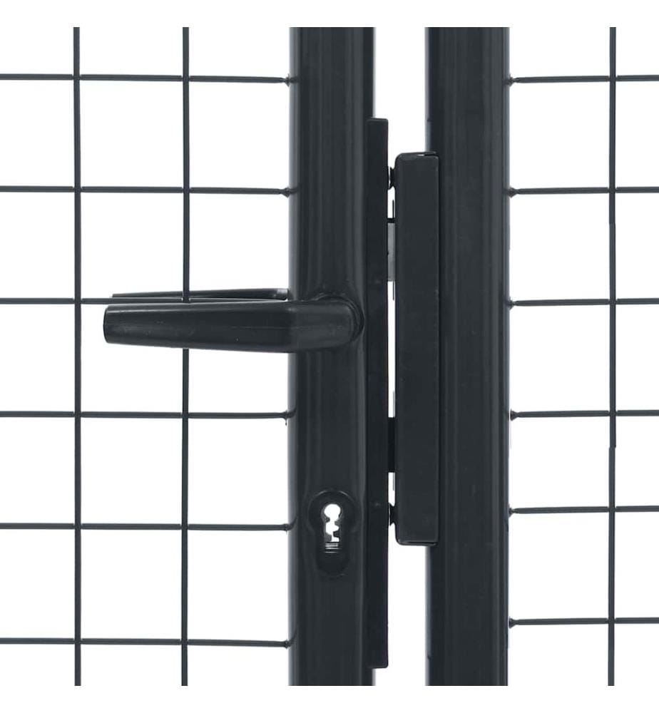 Portail de jardin grillagé en acier galvanisé gris 400 x 100 cm