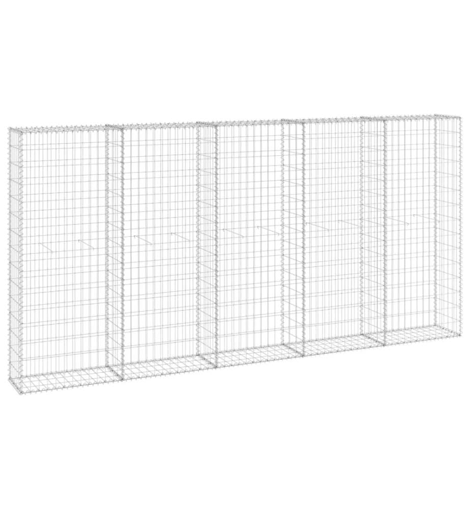 Mur en gabion avec couvercles Acier galvanisé 300x30x150 cm