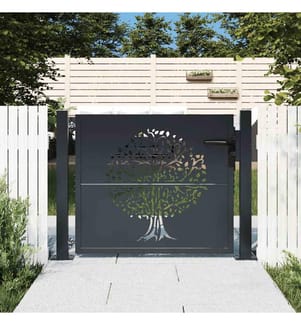 Portail de jardin Anthracite 100x100 cm Acier Design Arbre