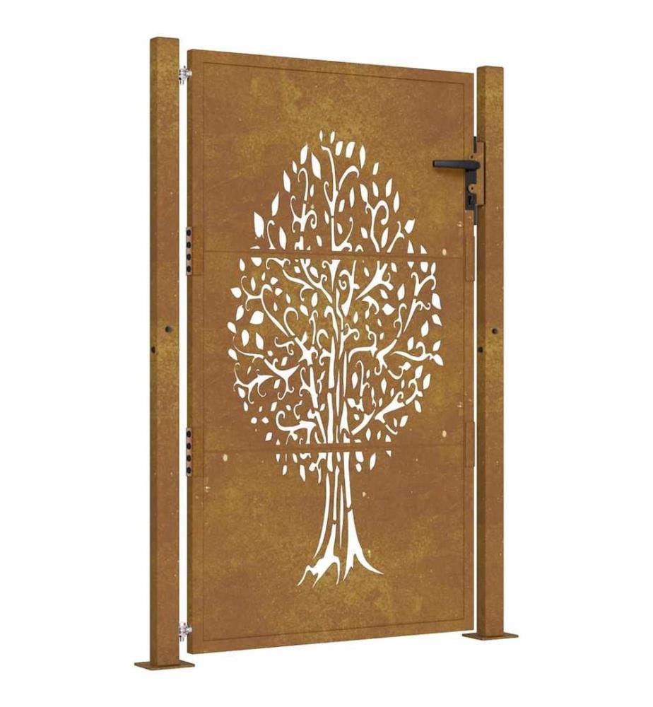 Gartentor 100x150 cm Cortenstahl Baumdesign