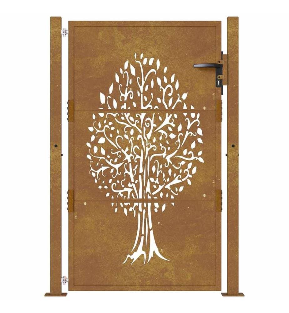 Gartentor 100x150 cm Cortenstahl Baumdesign