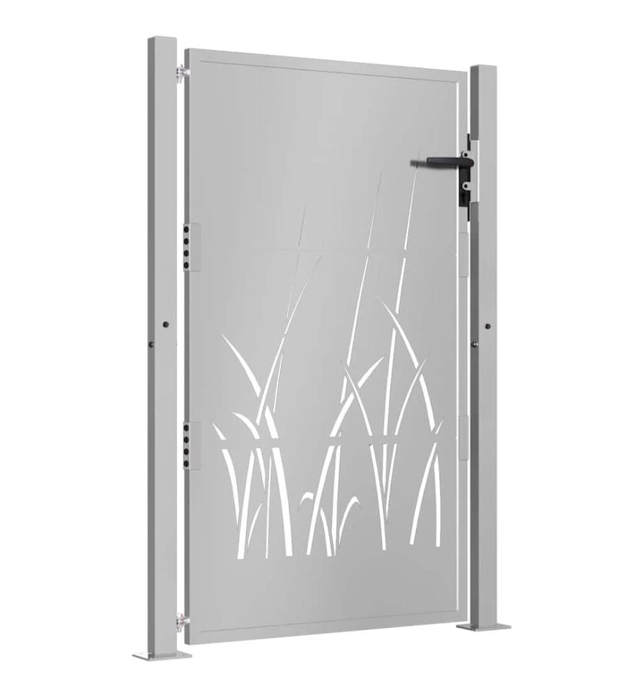 Portail de jardin 100x125 cm en acier Corten avec motif gazon