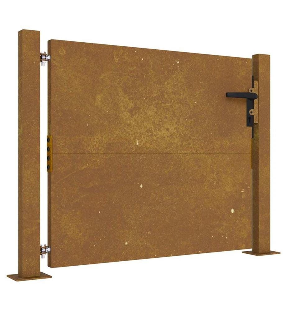 Portail de jardin 100x75 cm en acier Corten