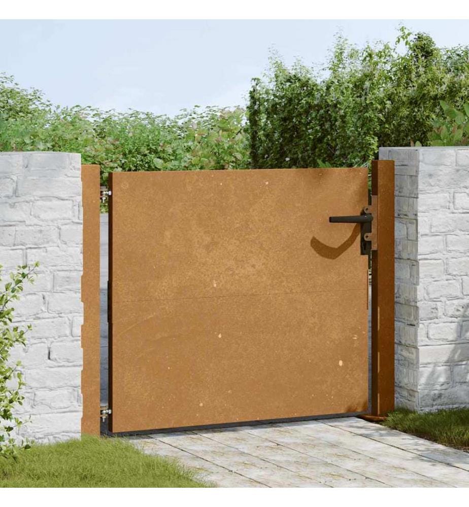Portail de jardin 100x75 cm en acier Corten