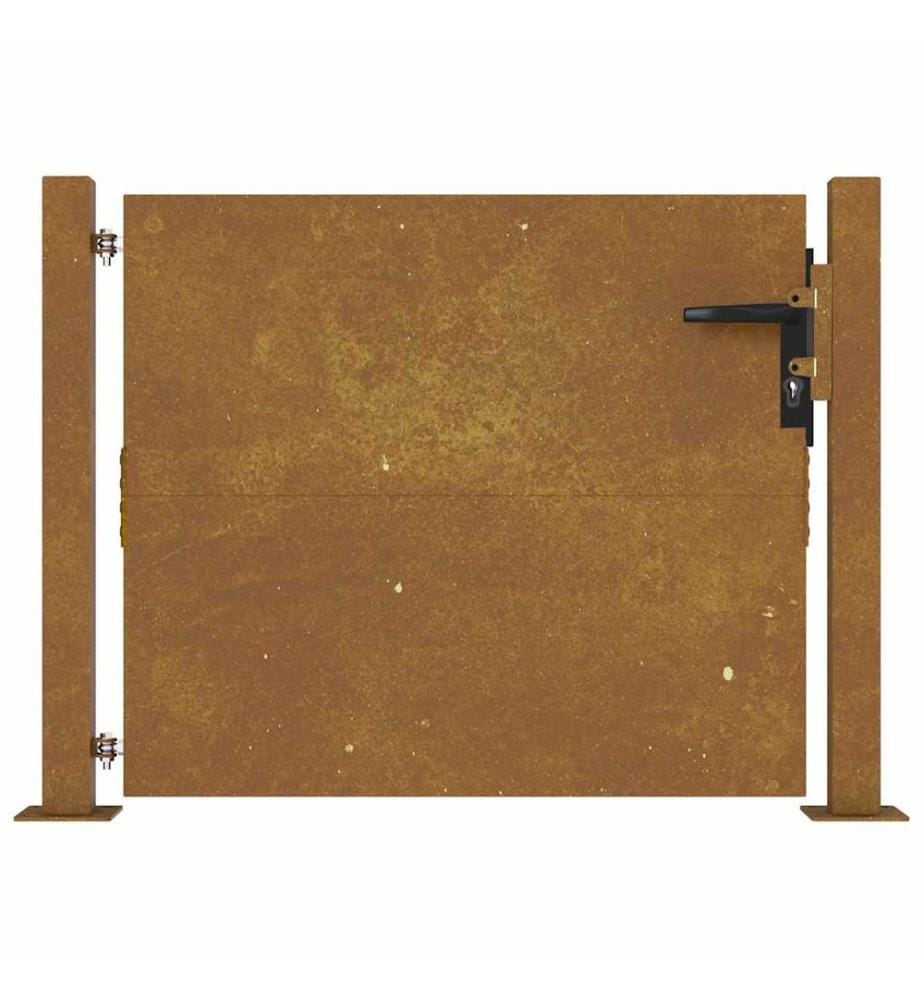 Portail de jardin 100x75 cm en acier Corten