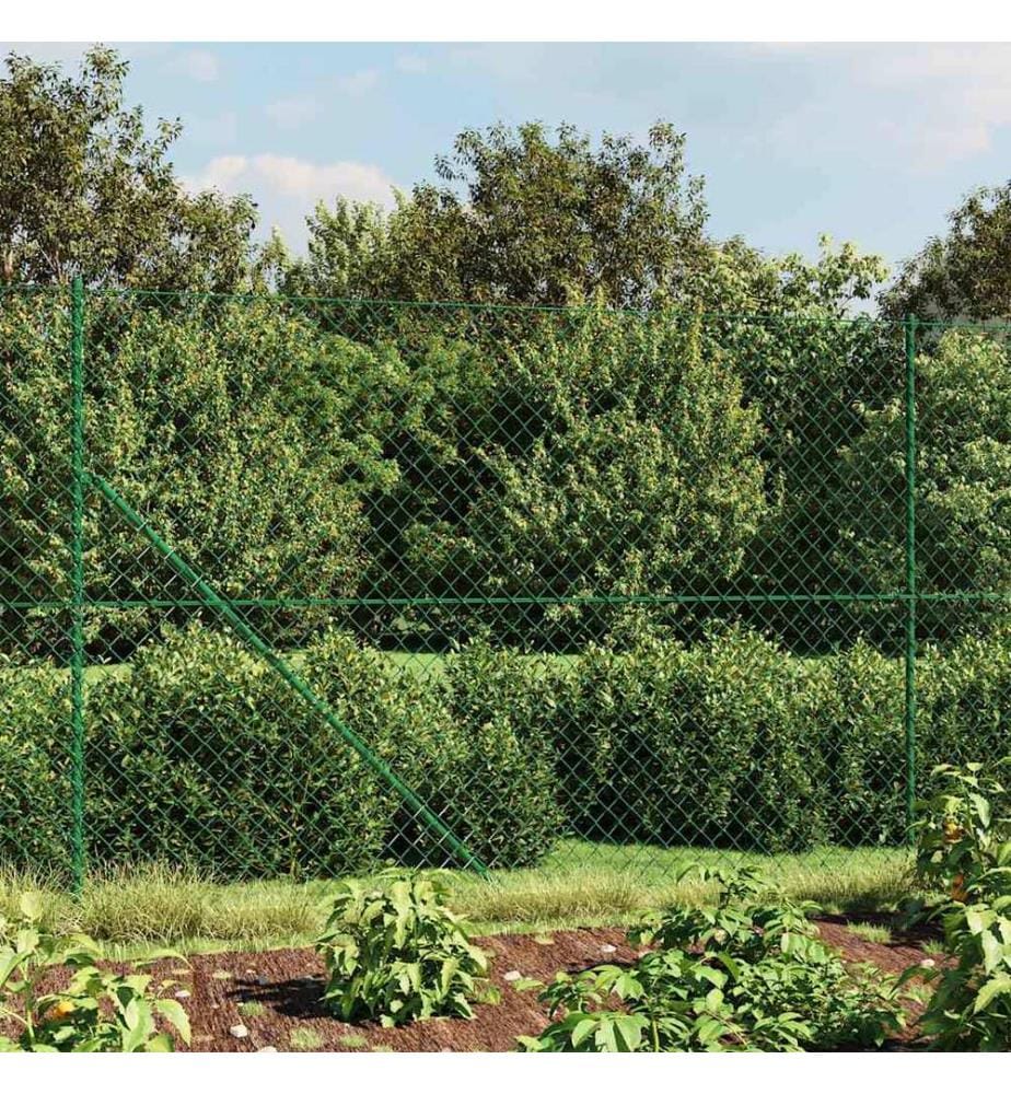 Maschendrahtzaun mit Bodenflansch Grün 1,8x25 m
