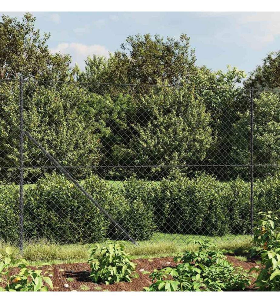 Clôture à mailles losangées avec ancrage anthracite 2,2x25 m