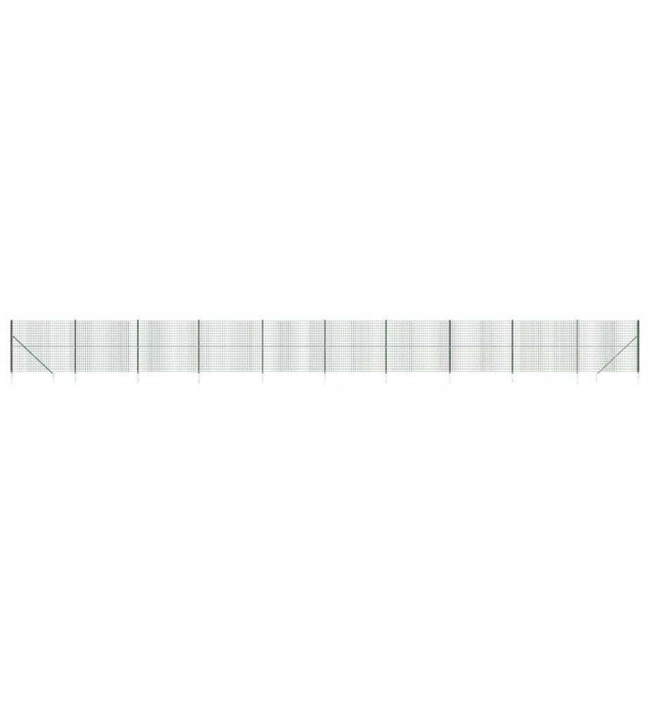Maschendrahtzaun mit Bodenhülsen Grün 1,4x25 m