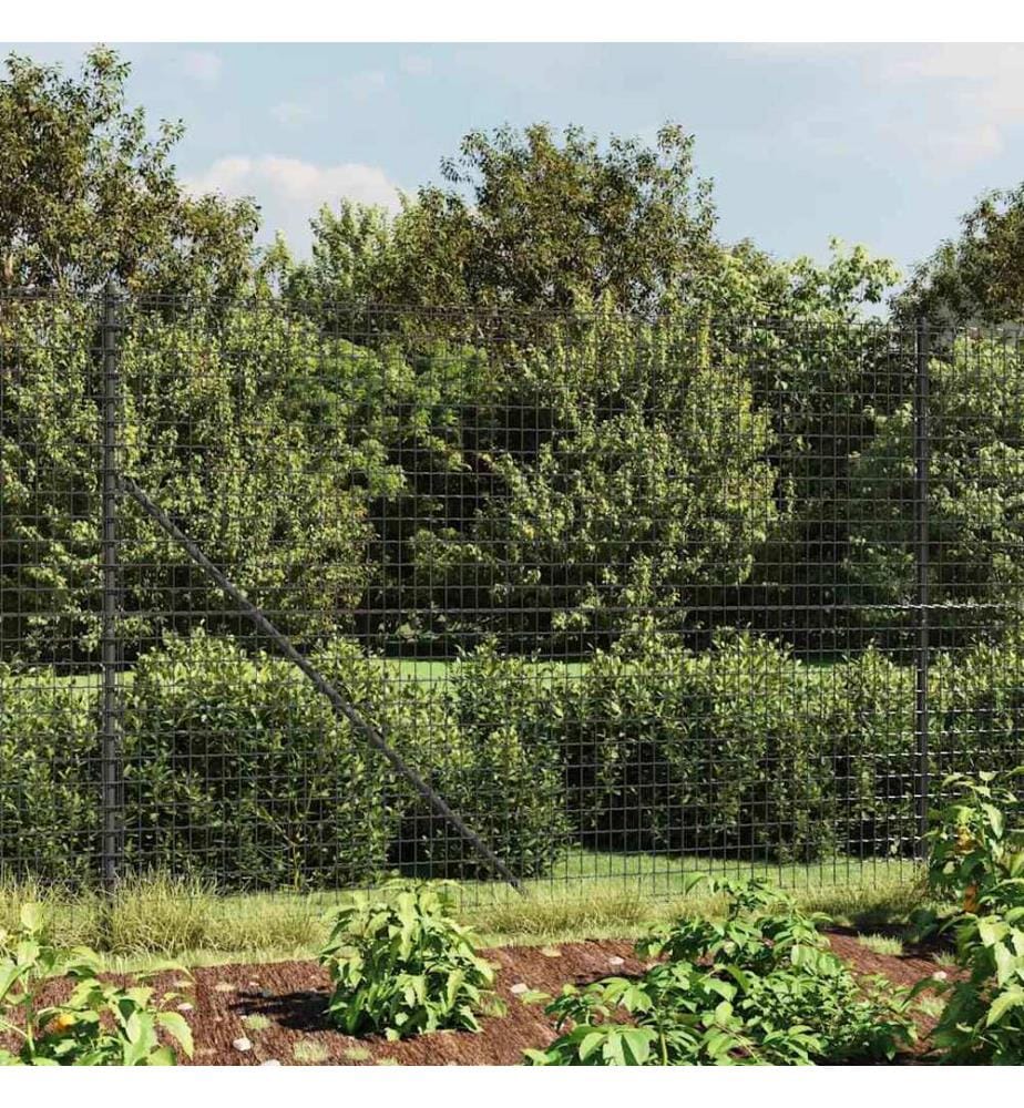 Maschendrahtzaun mit Bodenhülsen Anthrazit 1,6x25 m